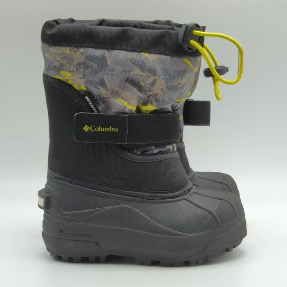 Columbia Snow Boots Youth Size 9‎ Black Camo Waterproof Insulated 1835032010